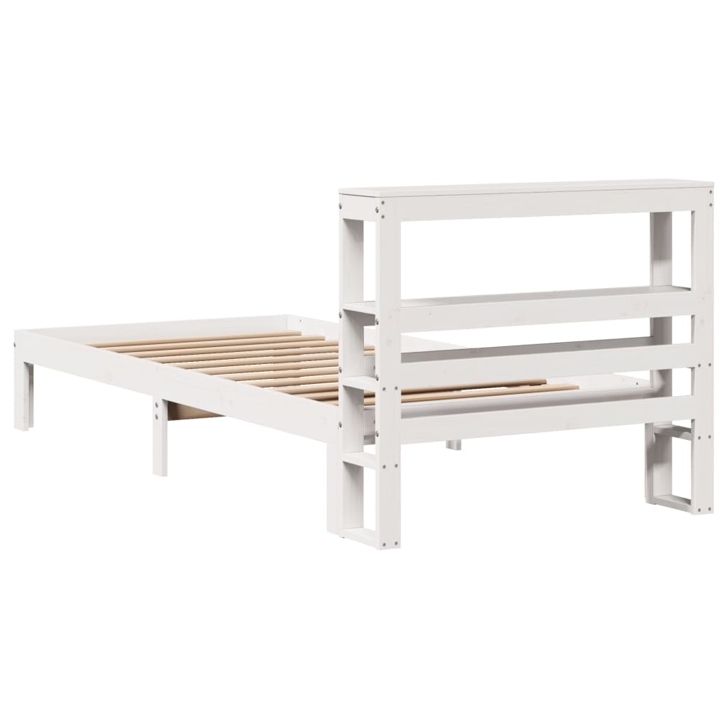 Cadre de lit avec tête de lit sans matelas blanc 90x200 cm - XIOS