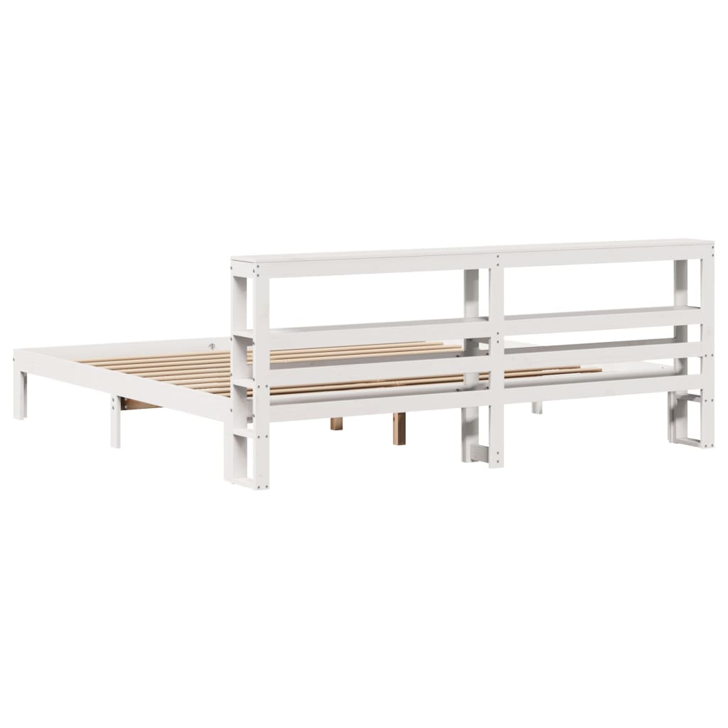 Cadre de lit avec tête de lit sans matelas blanc 180x200 cm - XIOS
