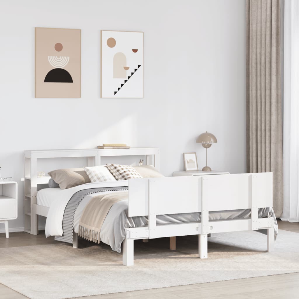 Cadre de lit avec tête de lit sans matelas blanc 120x200 cm - XIOS