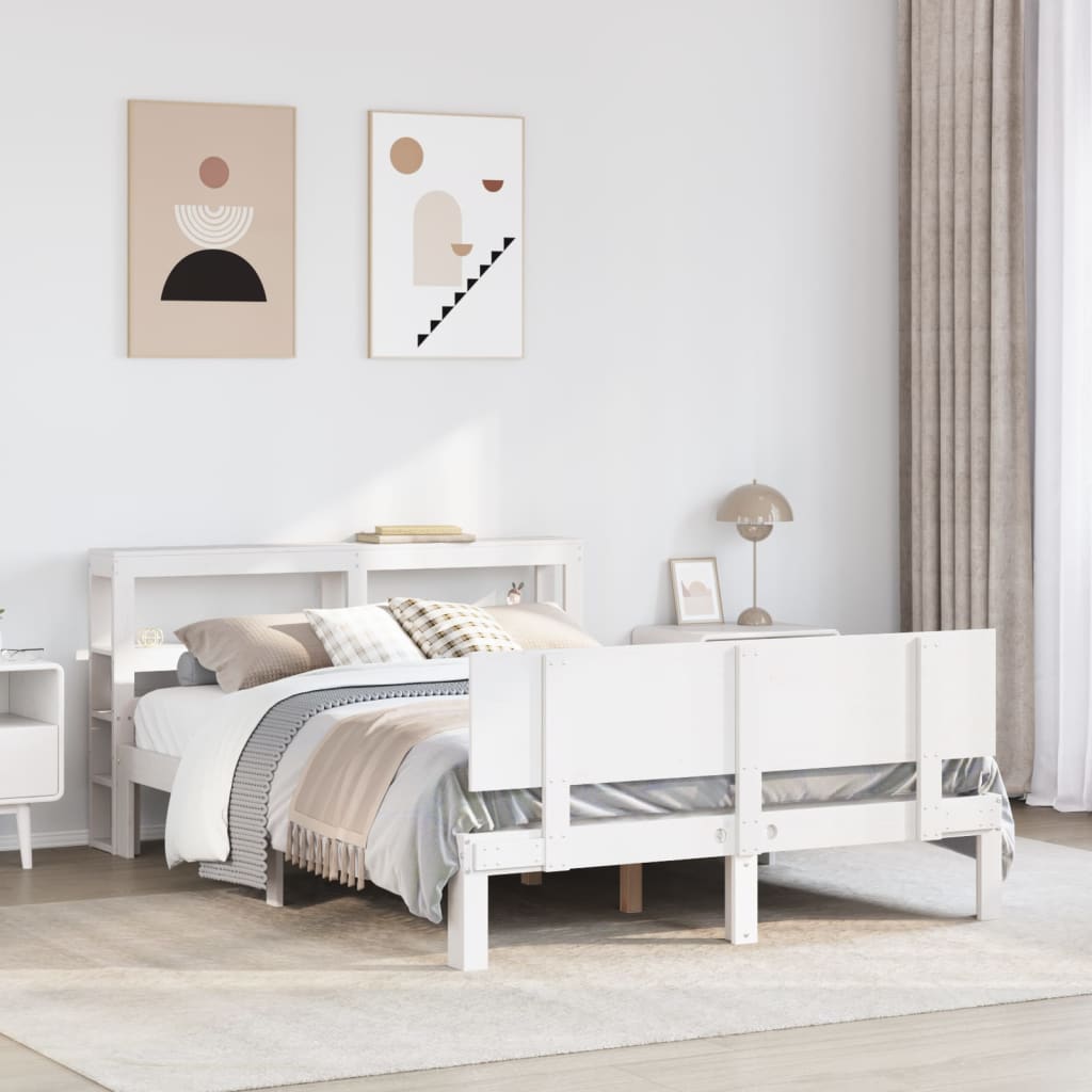 Cadre de lit avec tête de lit sans matelas blanc 140x200 cm - XIOS