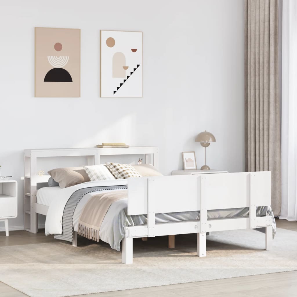 Cadre de lit avec tête de lit sans matelas blanc 150x200 cm - XIOS