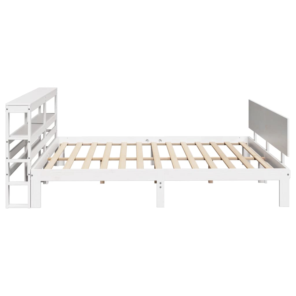 Cadre de lit avec tête de lit sans matelas blanc 180x200 cm