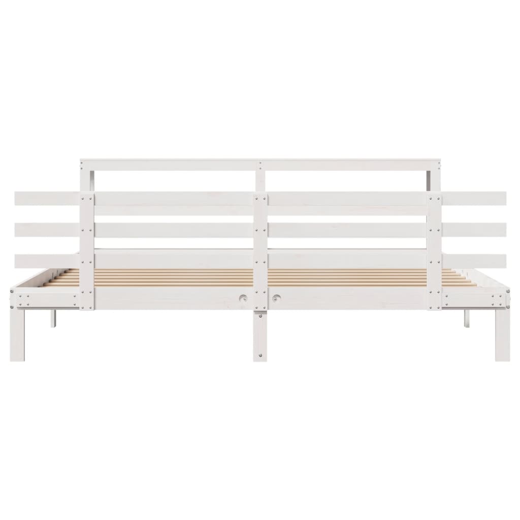 Cadre de lit avec tête de lit sans matelas blanc 180x200 cm - XIOS