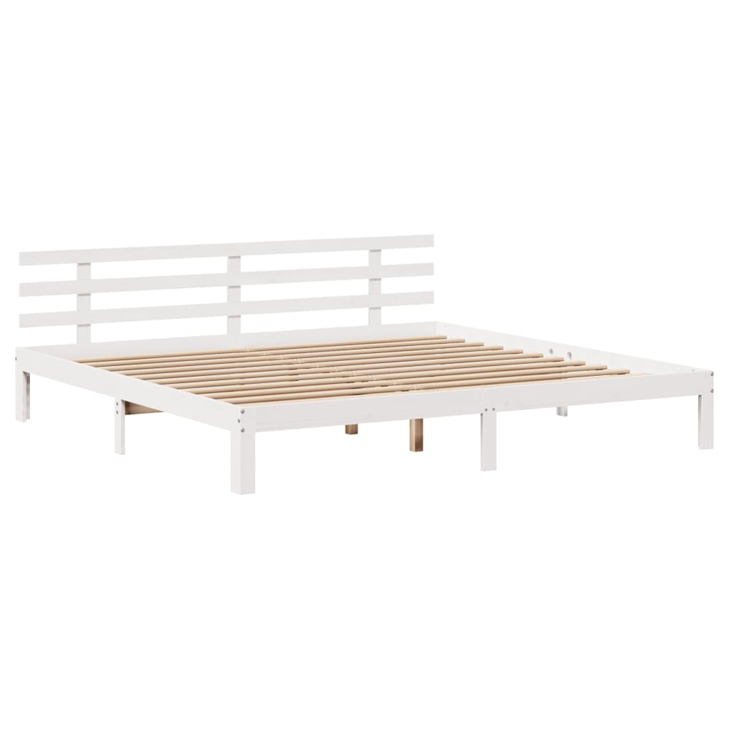 Cadre de lit avec tête de lit sans matelas blanc 180x200 cm - XIOS
