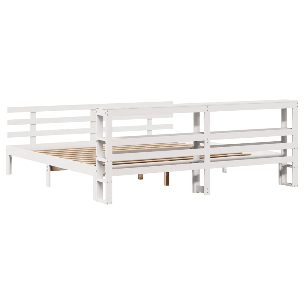 Cadre de lit avec tête de lit sans matelas blanc 180x200 cm - XIOS