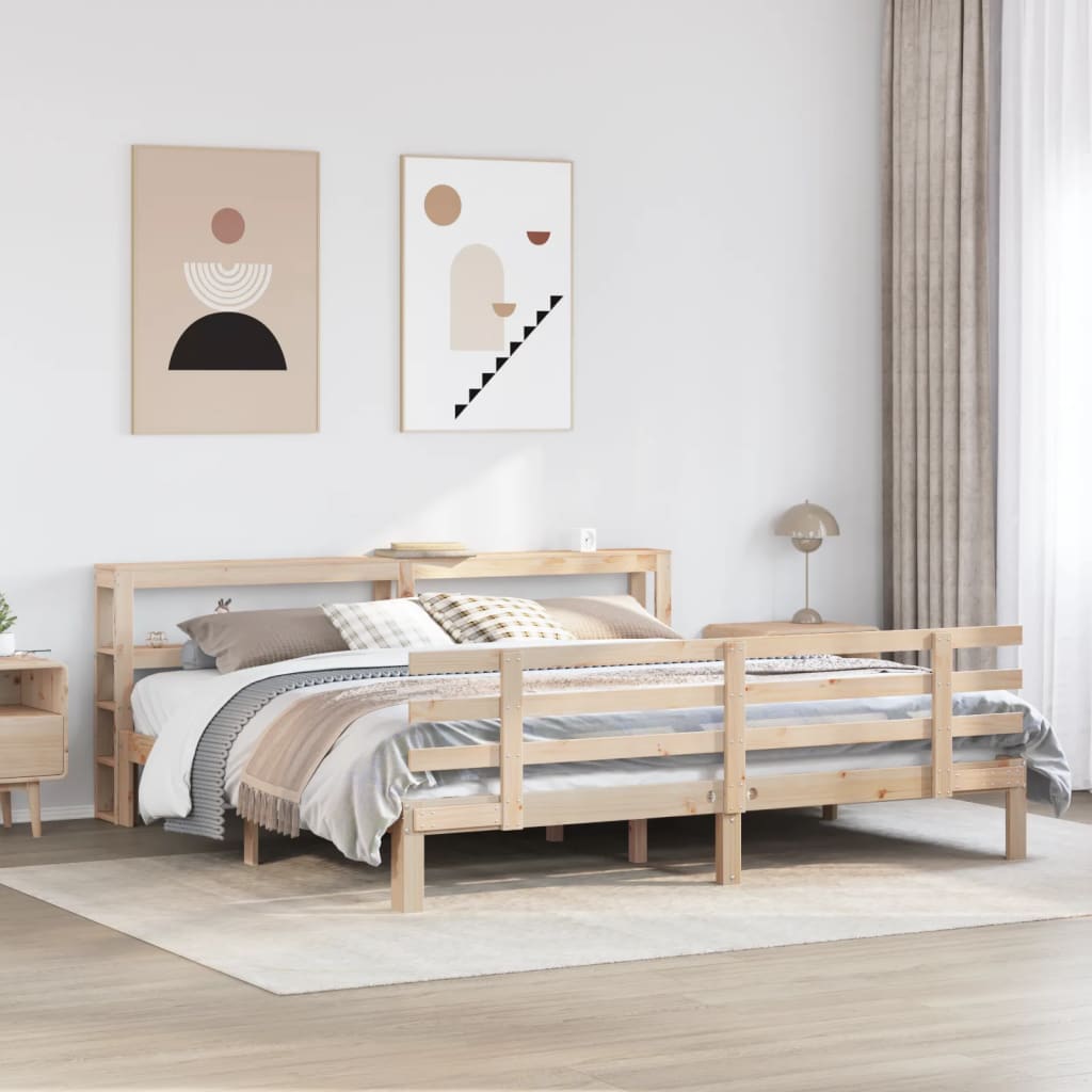 Cadre de lit avec tête de lit sans matelas 200x200 cm - XIOS