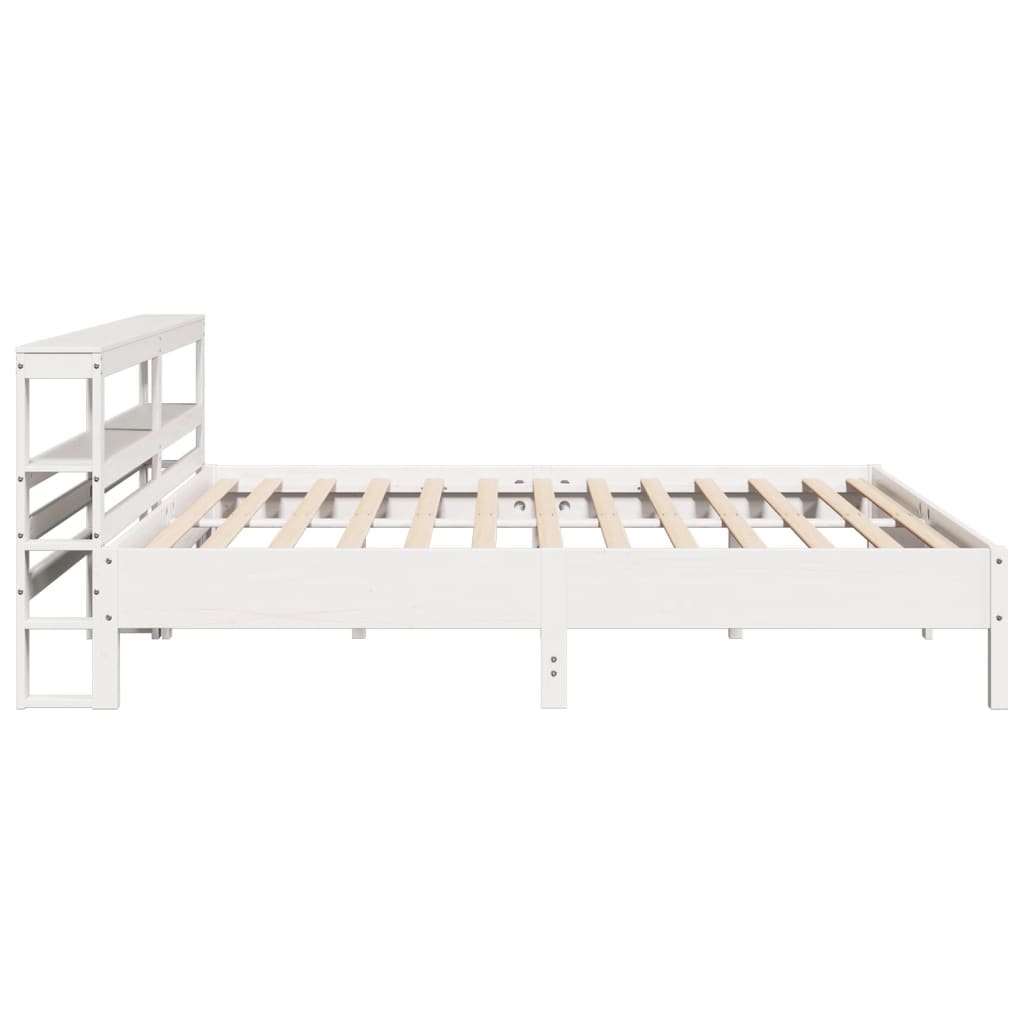 Cadre de lit sans matelas blanc 180x200 cm bois massif de pin - XIOS