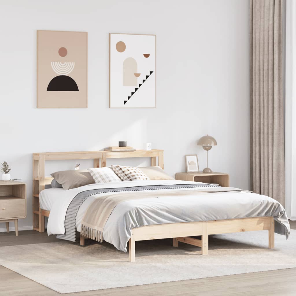 Cadre de lit sans matelas 150x200 cm bois de pin massif - XIOS
