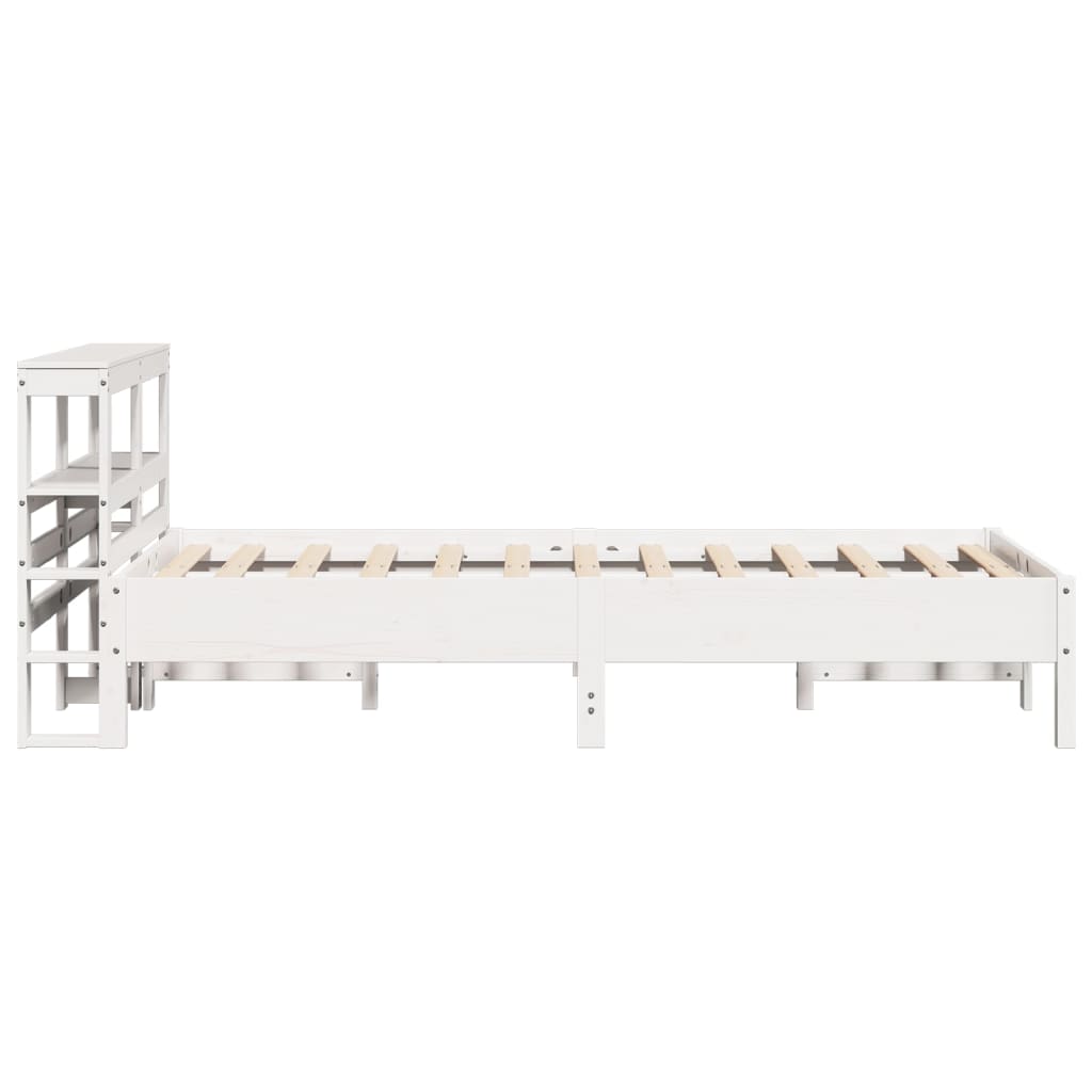 Cadre de lit sans matelas blanc 120x200 cm bois de pin massif - XIOS