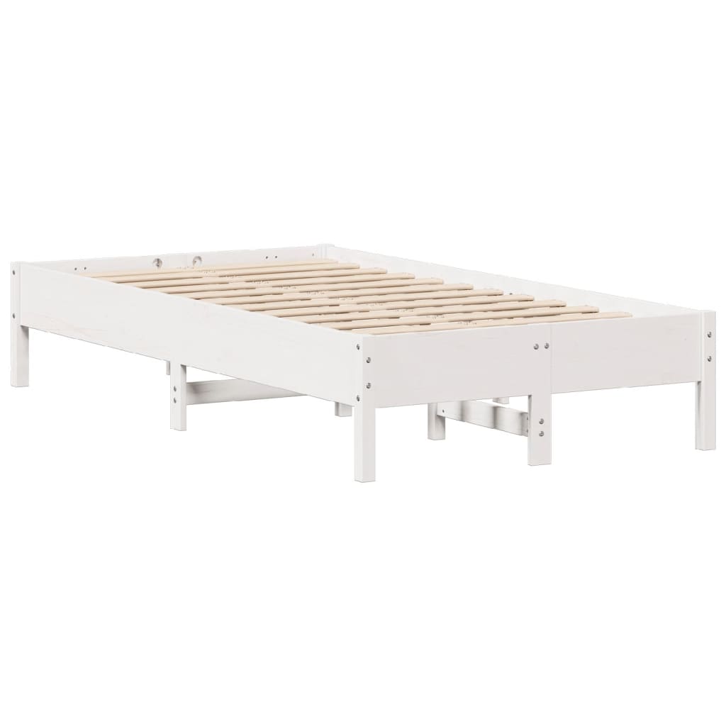Cadre de lit sans matelas blanc 120x200 cm bois de pin massif - XIOS