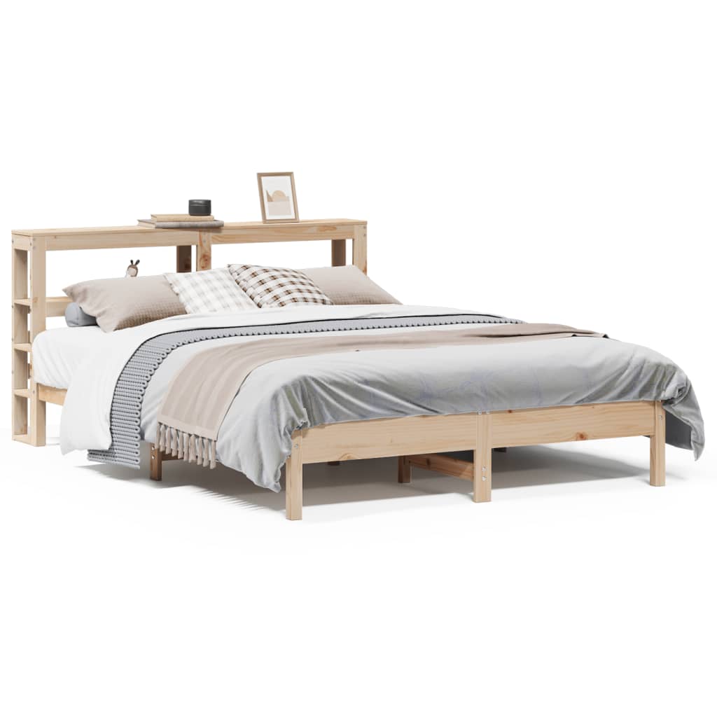 Cadre de lit sans matelas 140x190 cm bois de pin massif - XIOS