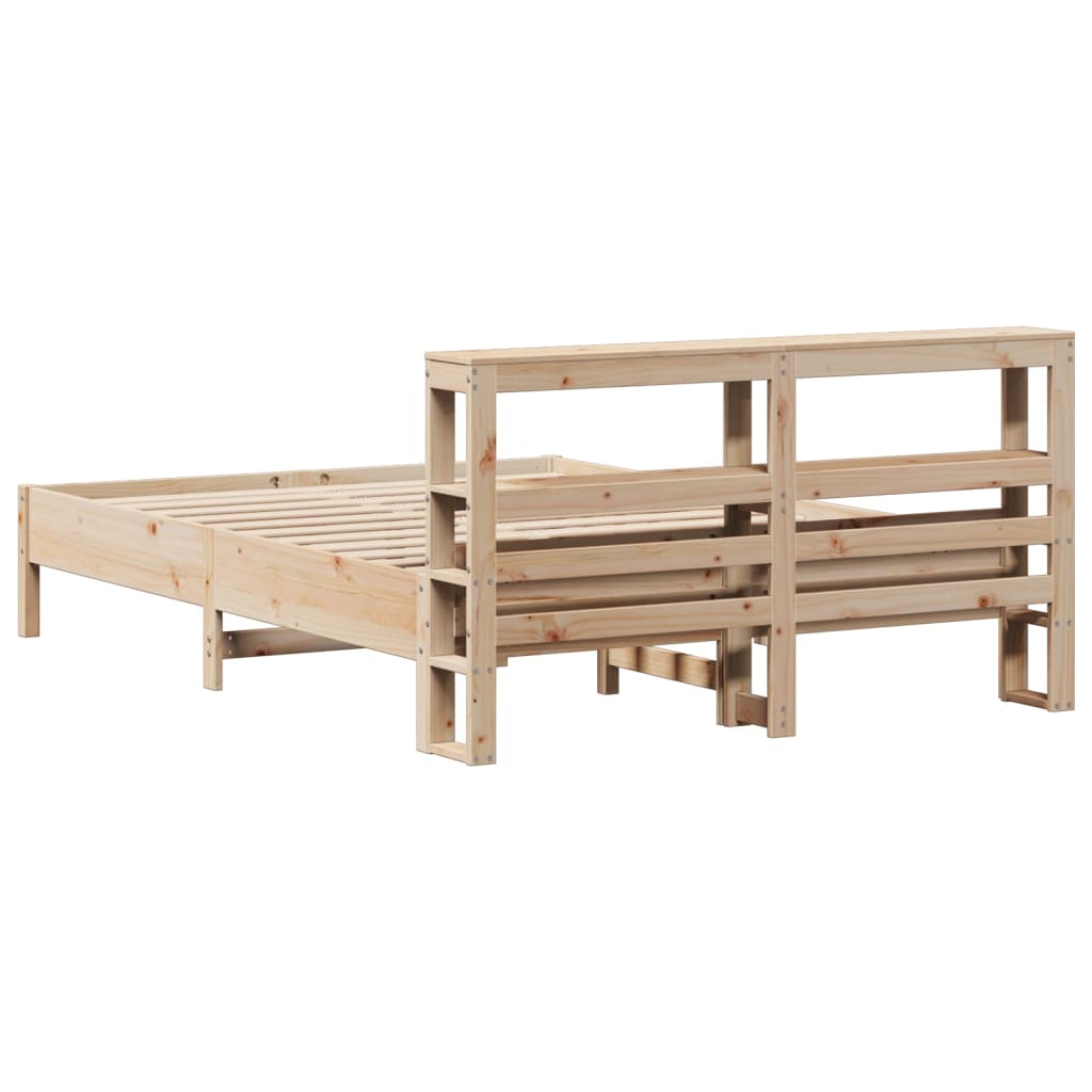 Cadre de lit sans matelas 140x190 cm bois de pin massif - XIOS