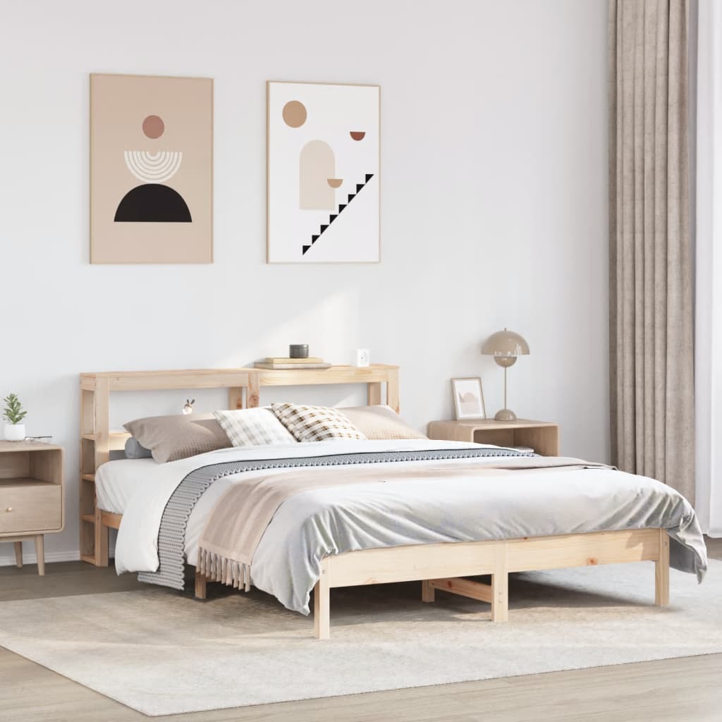 Cadre de lit sans matelas 140x190 cm bois de pin massif - XIOS