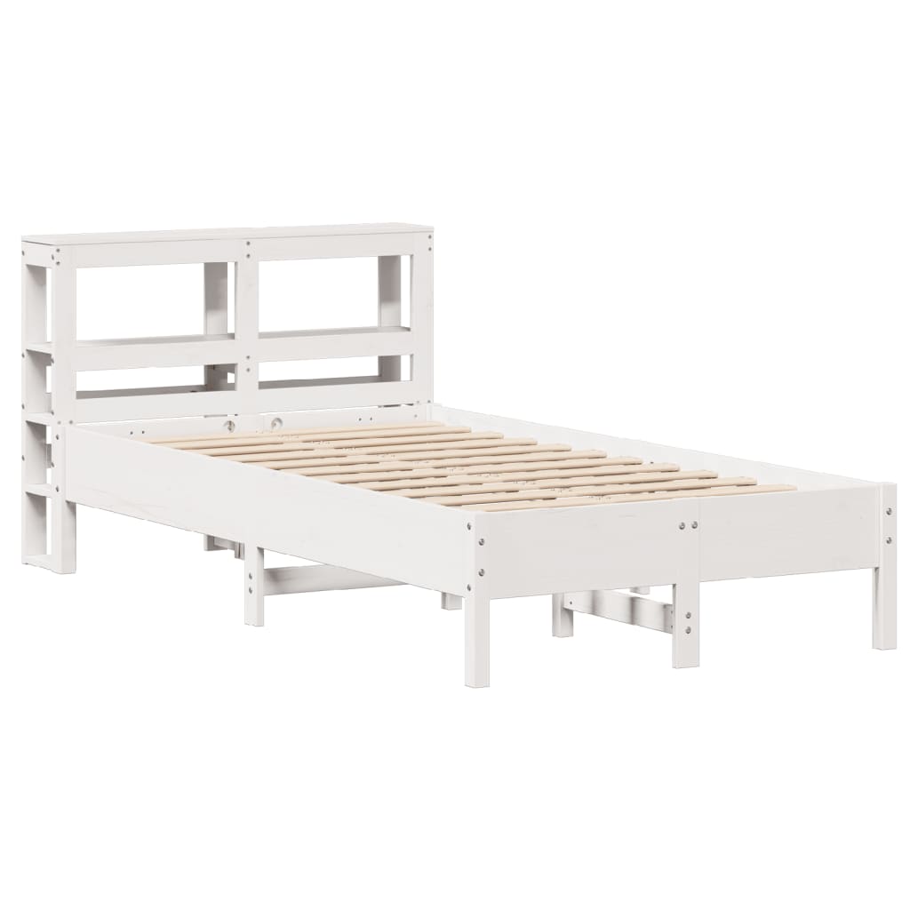 Cadre de lit sans matelas blanc 120x190 cm bois de pin massif - XIOS