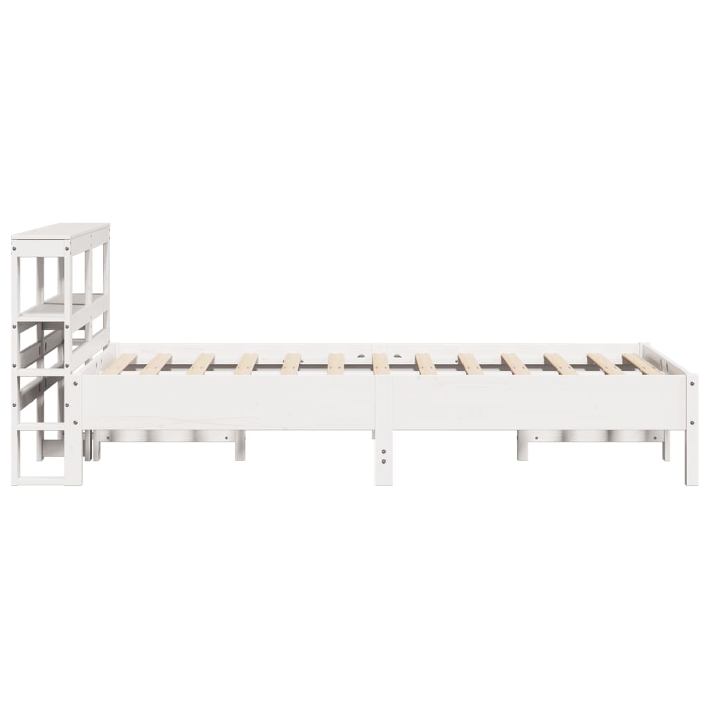 Cadre de lit sans matelas blanc 120x190 cm bois de pin massif - XIOS