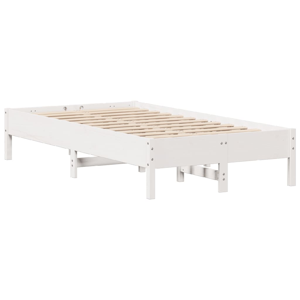 Cadre de lit sans matelas blanc 120x190 cm bois de pin massif - XIOS