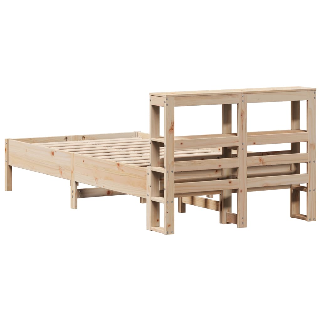 Cadre de lit sans matelas 75x190 cm bois de pin massif - XIOS