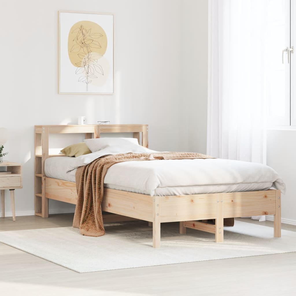 Cadre de lit sans matelas 75x190 cm bois de pin massif - XIOS