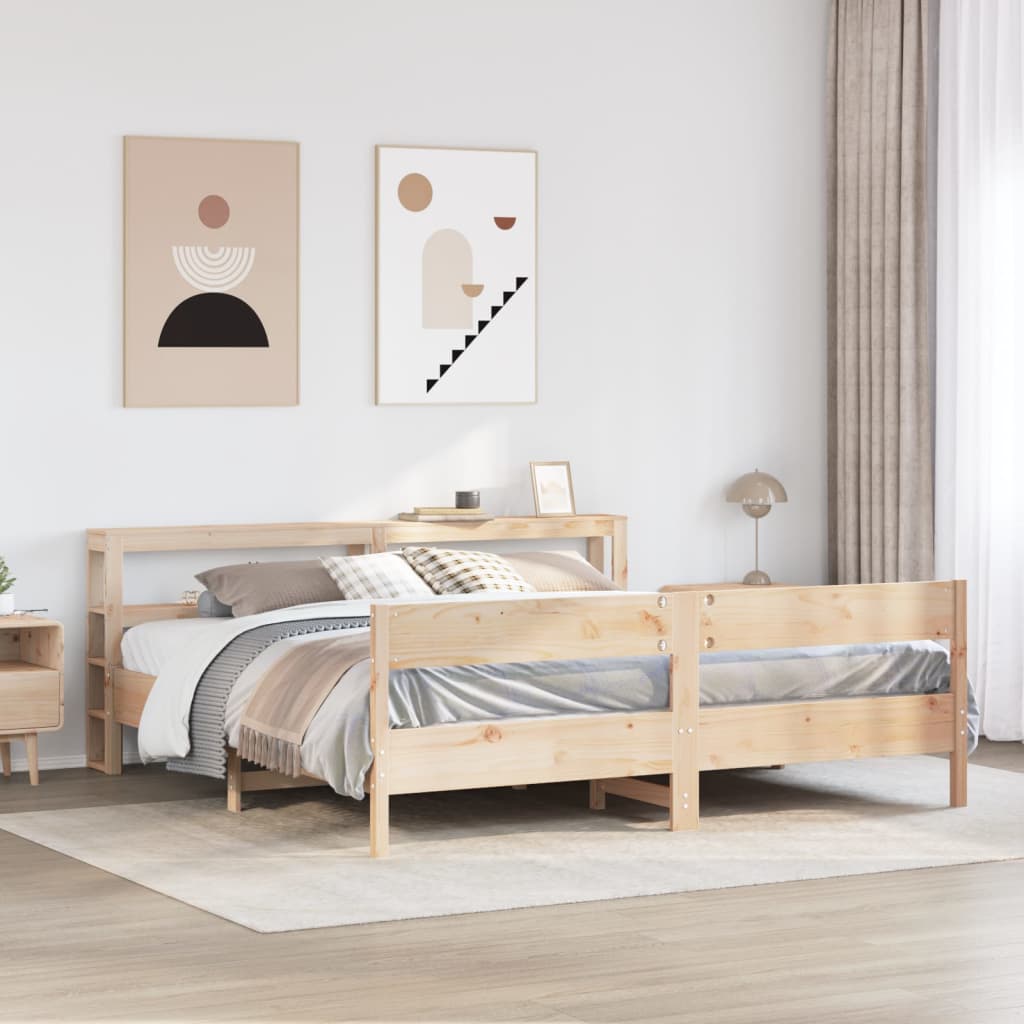 Cadre de lit sans matelas 180x200 cm bois massif de pin - XIOS