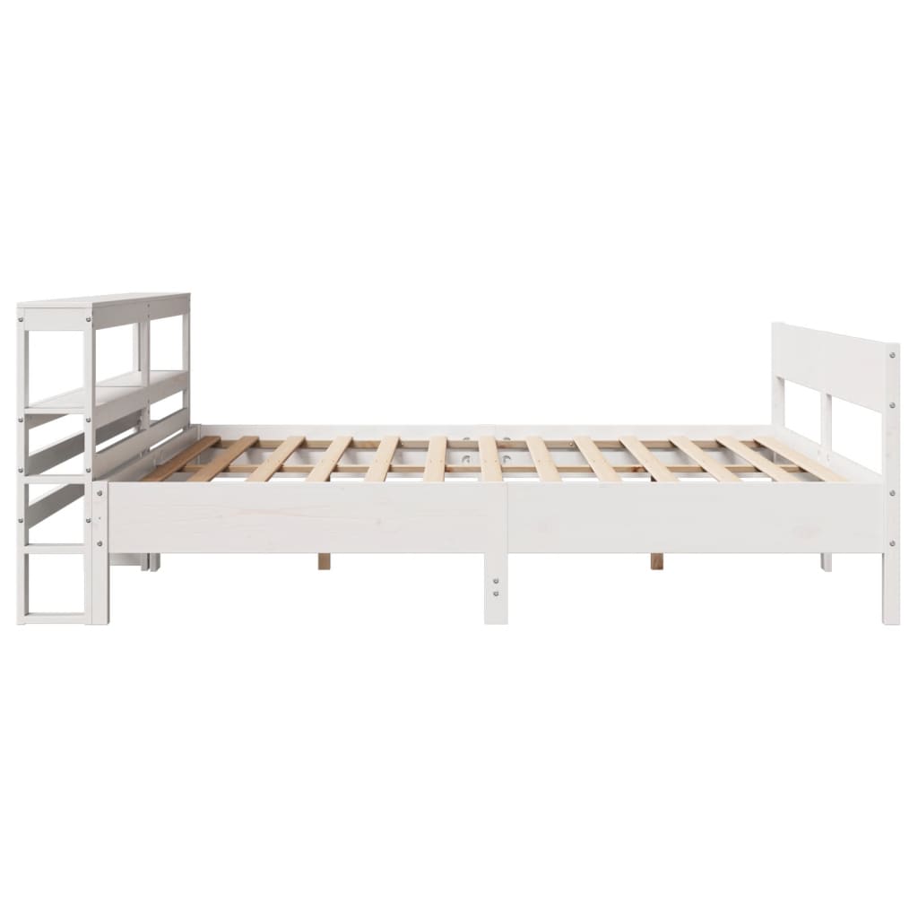 Cadre de lit sans matelas blanc 180x200 cm bois massif de pin - XIOS