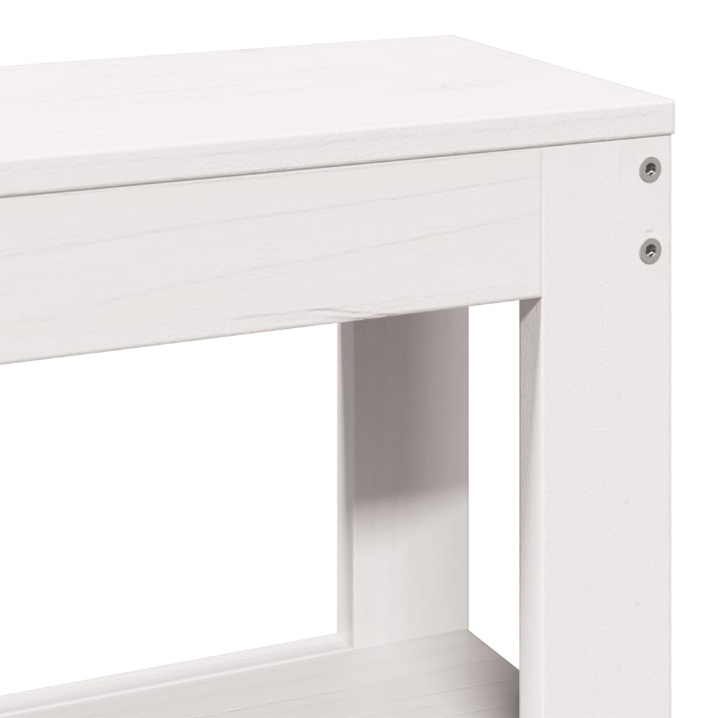 Cadre de lit sans matelas blanc 160x200 cm bois de pin massif - XIOS