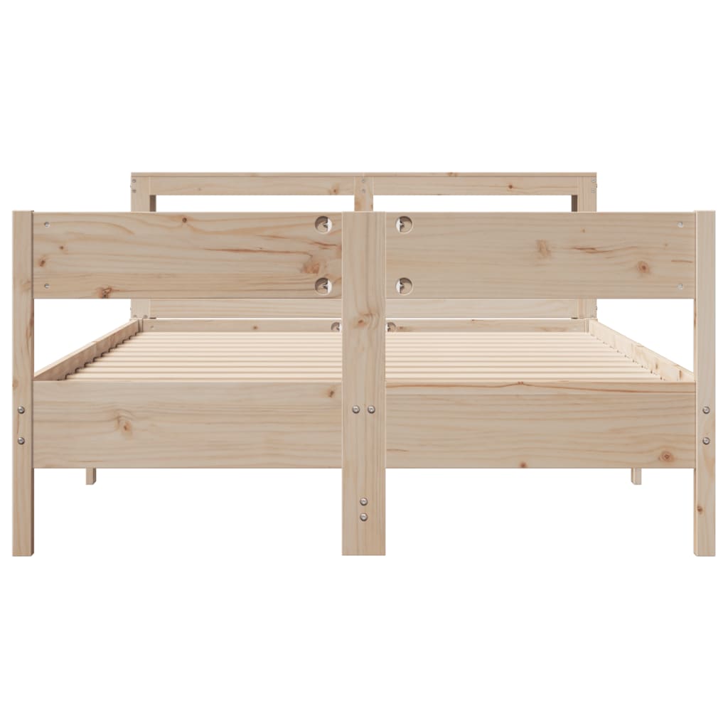 Cadre de lit sans matelas 150x200 cm bois de pin massif - XIOS