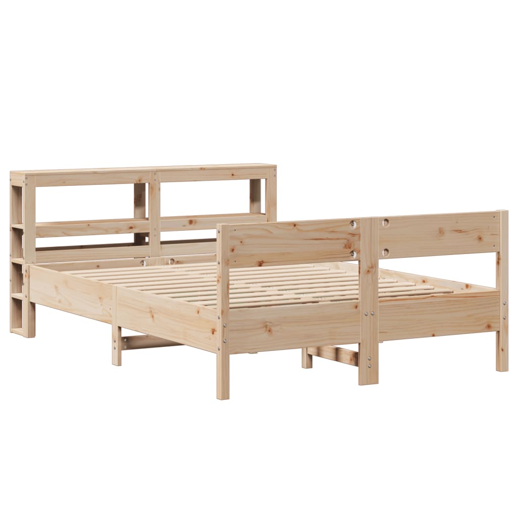 Cadre de lit sans matelas 140x190 cm bois de pin massif - XIOS