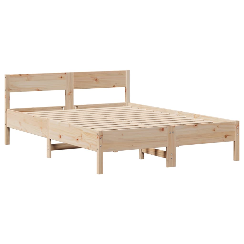 Cadre de lit sans matelas 140x190 cm bois de pin massif - XIOS