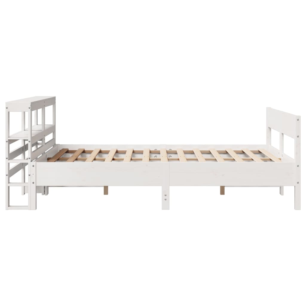 Cadre de lit sans matelas blanc 120x190 cm bois de pin massif - XIOS