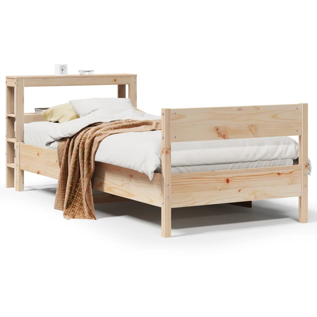 Cadre de lit sans matelas 75x190 cm bois de pin massif - XIOS