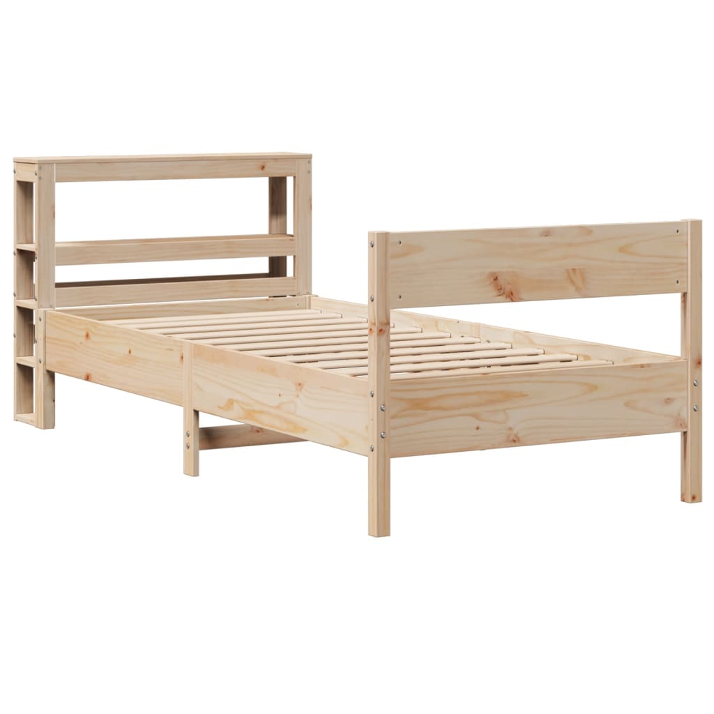 Cadre de lit sans matelas 75x190 cm bois de pin massif - XIOS