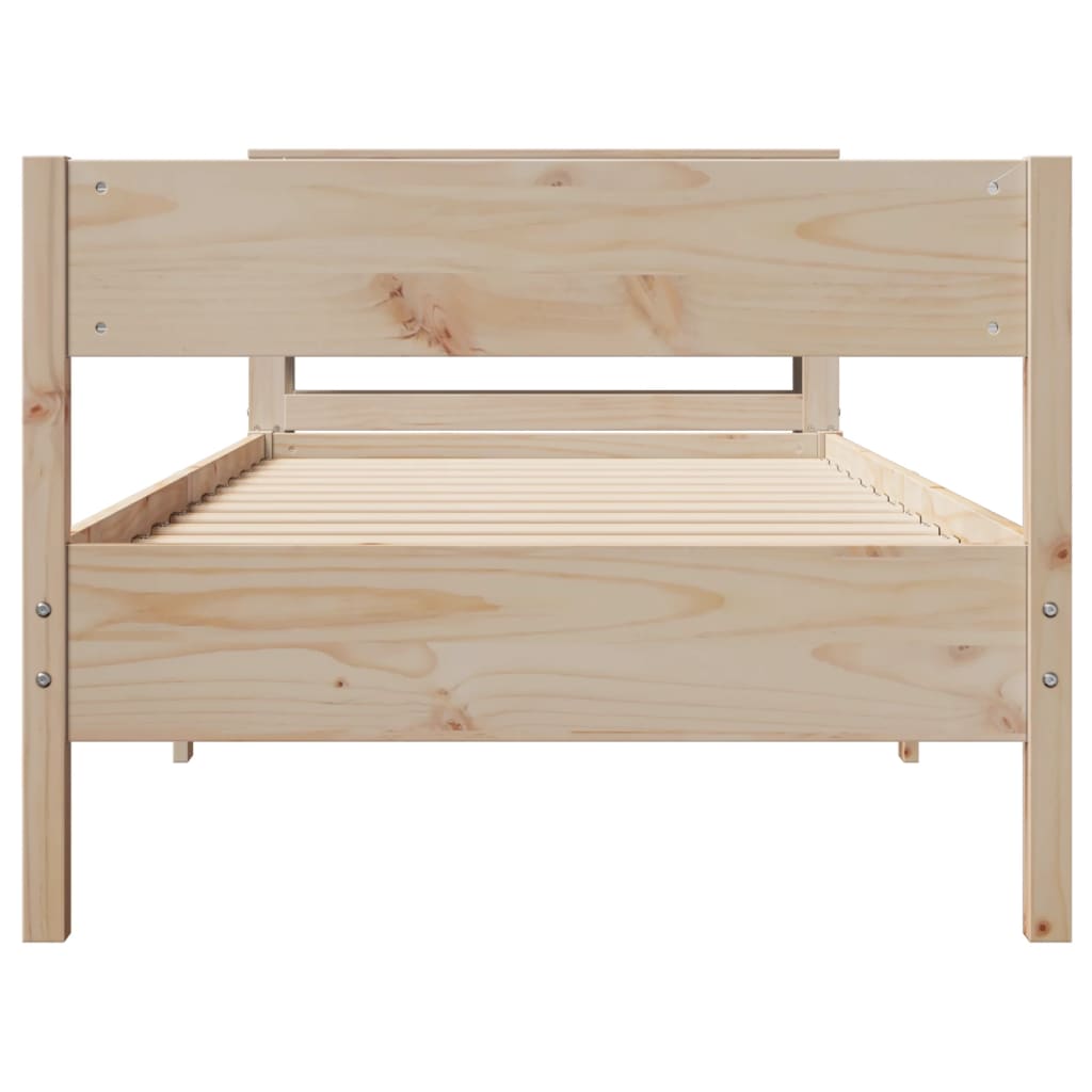Cadre de lit sans matelas 75x190 cm bois de pin massif - XIOS