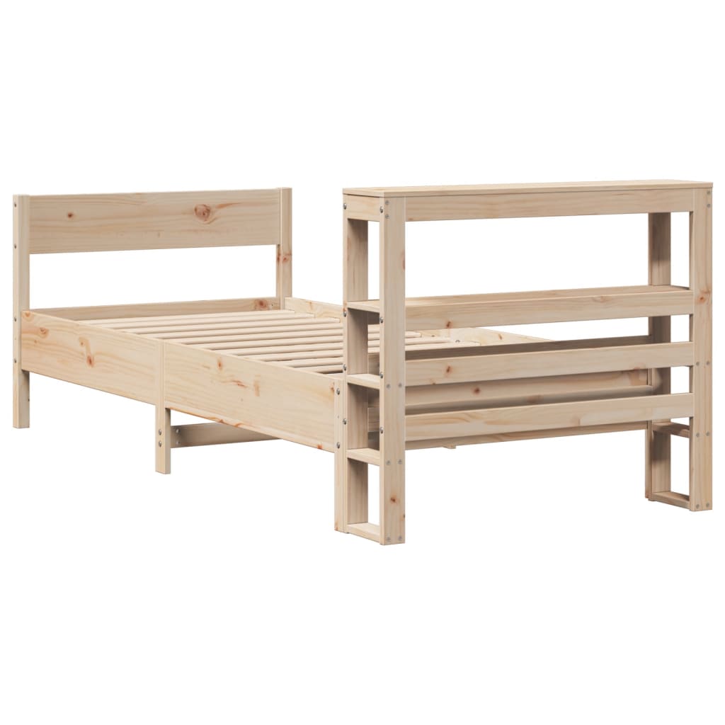 Cadre de lit sans matelas 75x190 cm bois de pin massif - XIOS