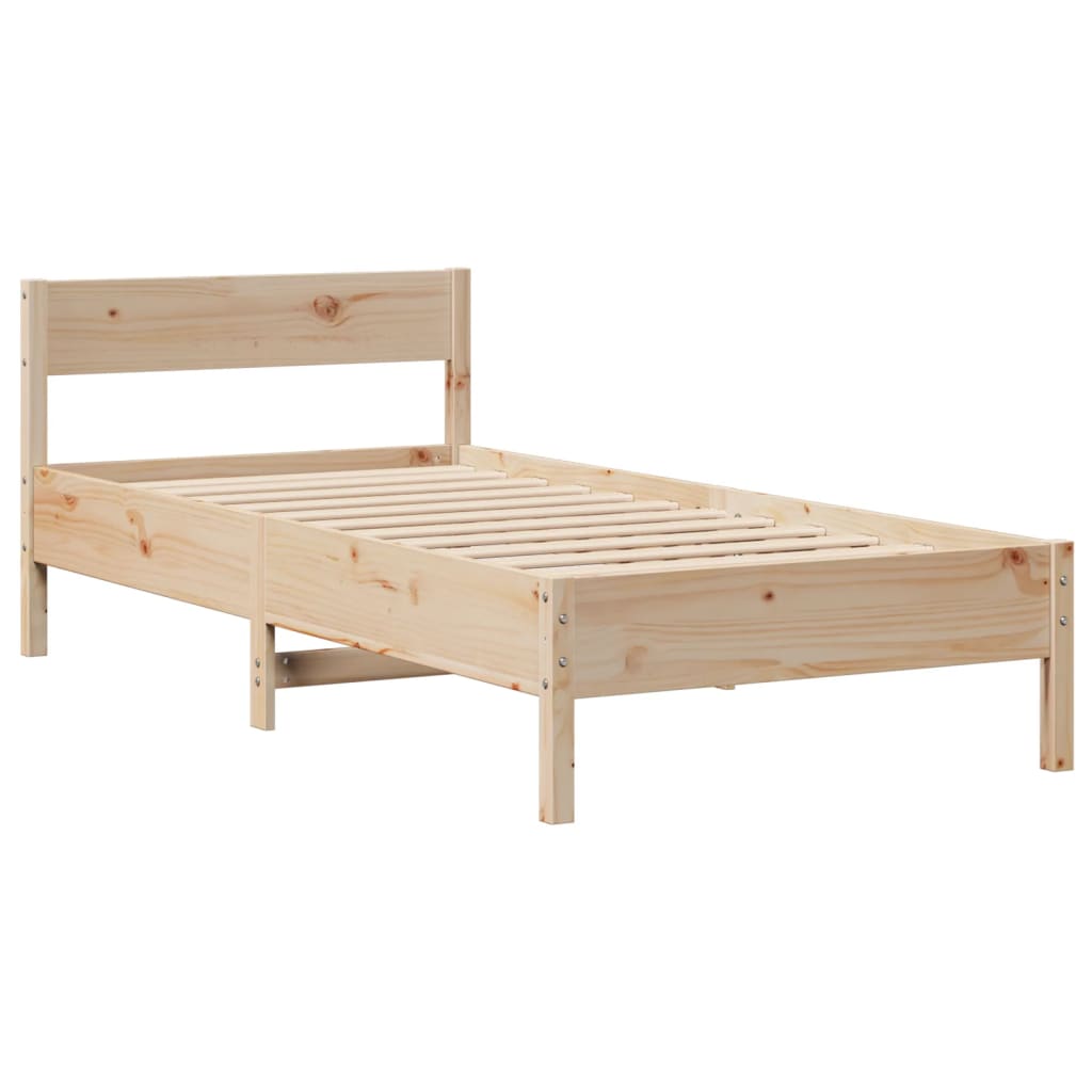 Cadre de lit sans matelas 75x190 cm bois de pin massif - XIOS
