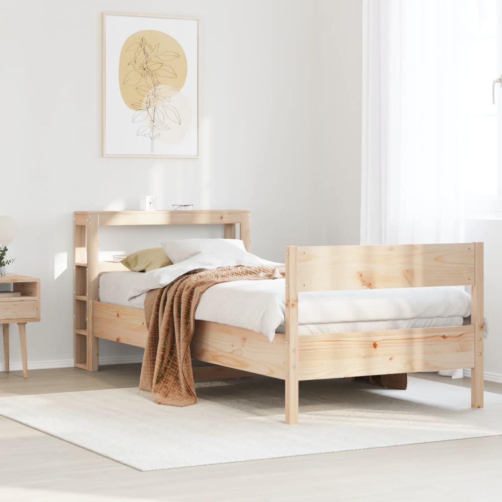 Cadre de lit sans matelas 75x190 cm bois de pin massif - XIOS