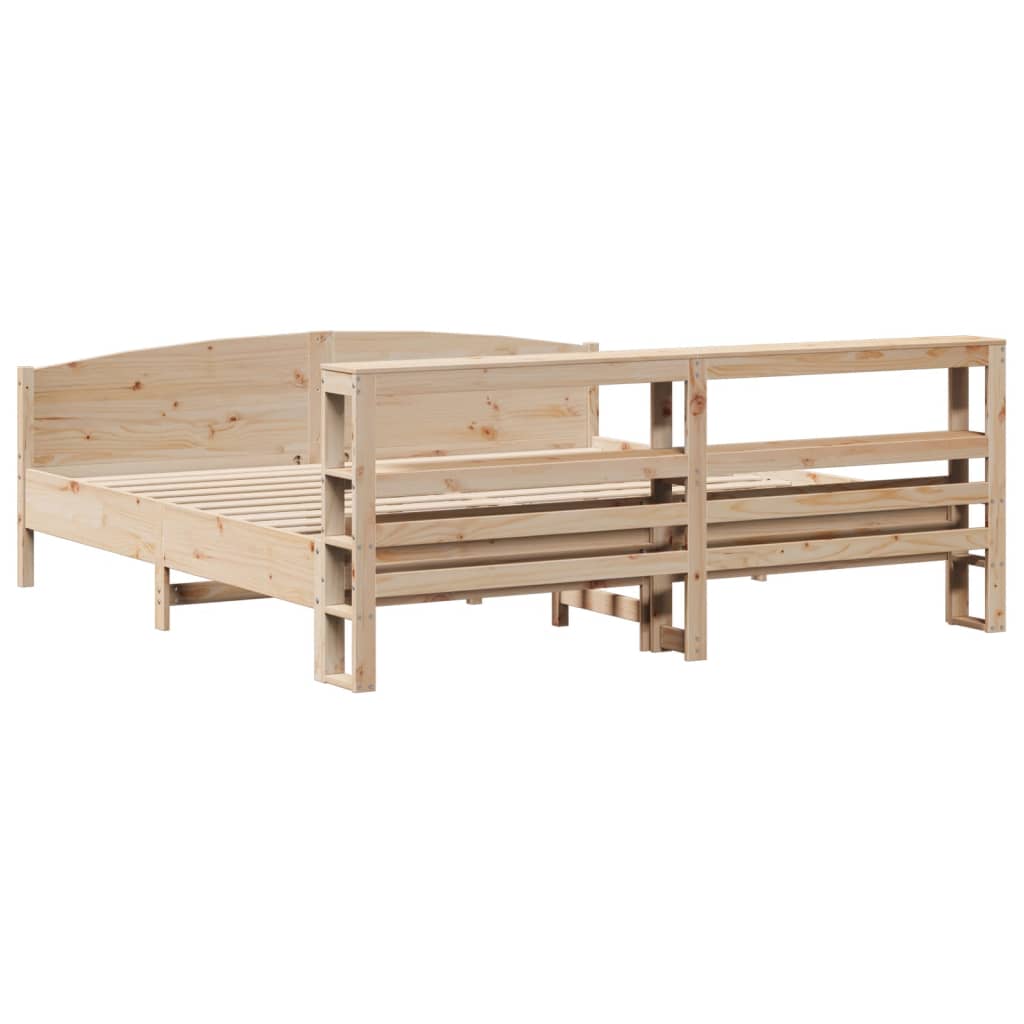 Cadre de lit sans matelas 200x200 cm bois massif de pin - XIOS