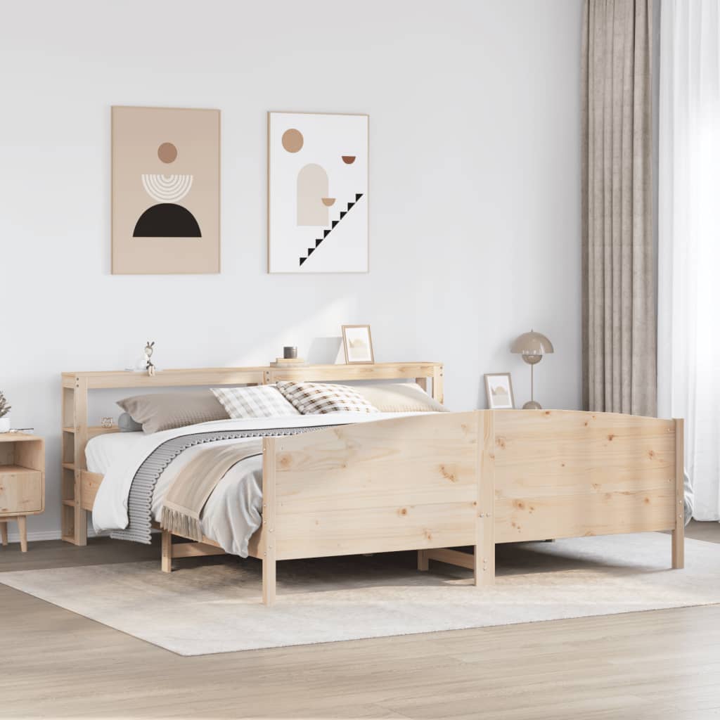 Cadre de lit sans matelas 200x200 cm bois massif de pin - XIOS