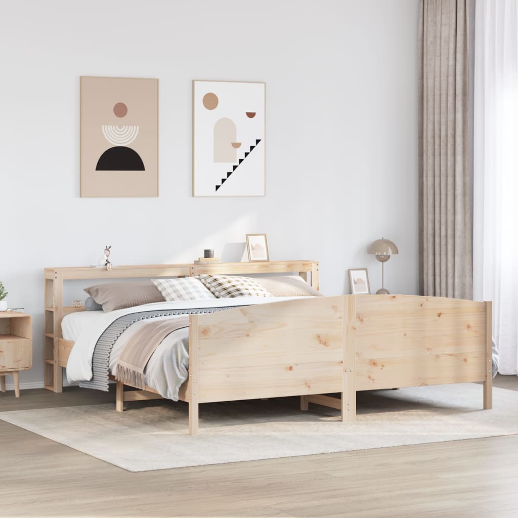 Cadre de lit sans matelas 180x200 cm bois massif de pin - XIOS