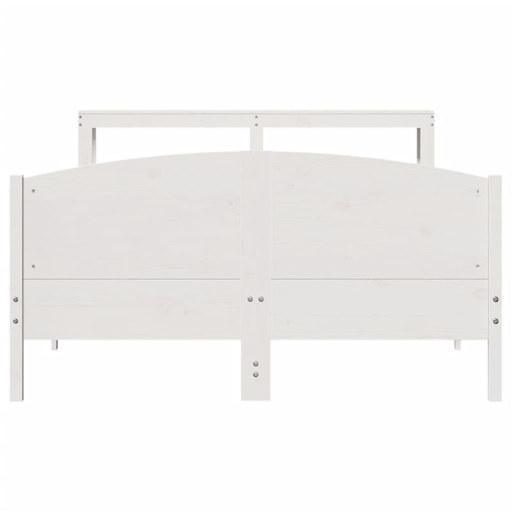 Cadre de lit sans matelas blanc 160x200 cm bois de pin massif - XIOS