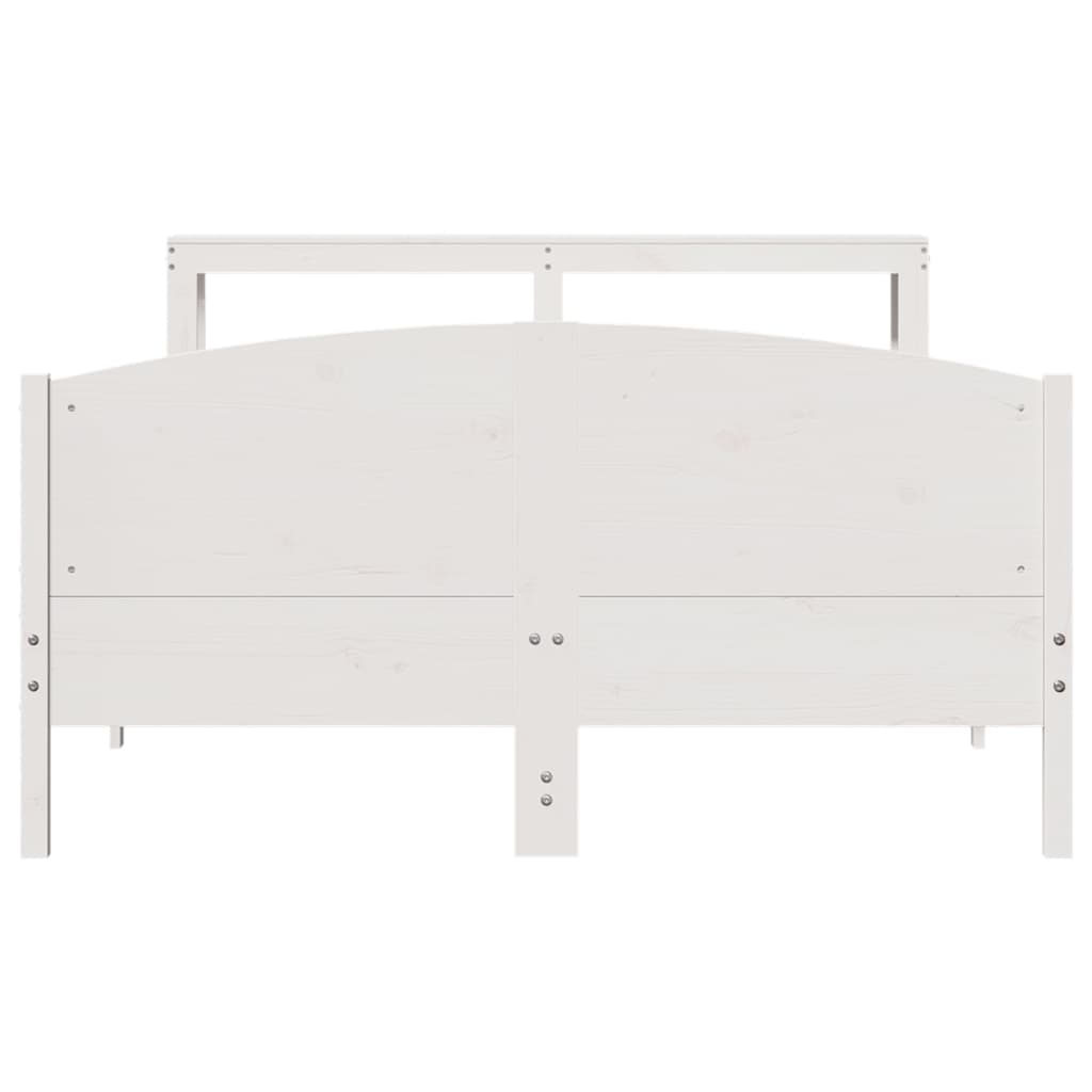 Cadre de lit sans matelas blanc 140x200 cm bois de pin massif - XIOS