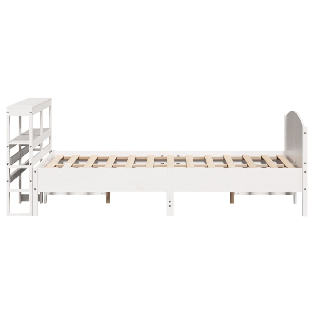 Cadre de lit sans matelas blanc 140x200 cm bois de pin massif - XIOS