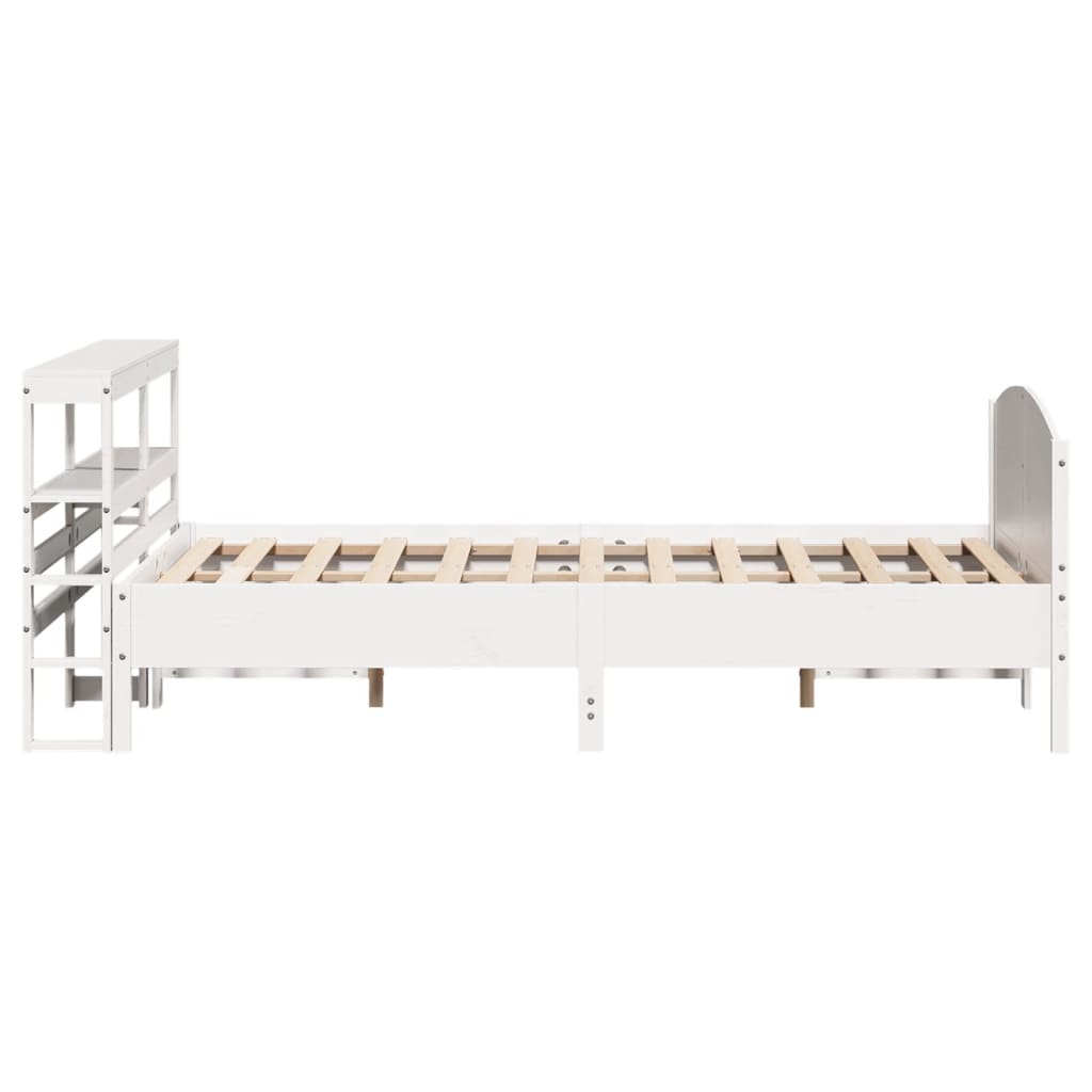 Cadre de lit sans matelas blanc 120x200 cm bois de pin massif - XIOS