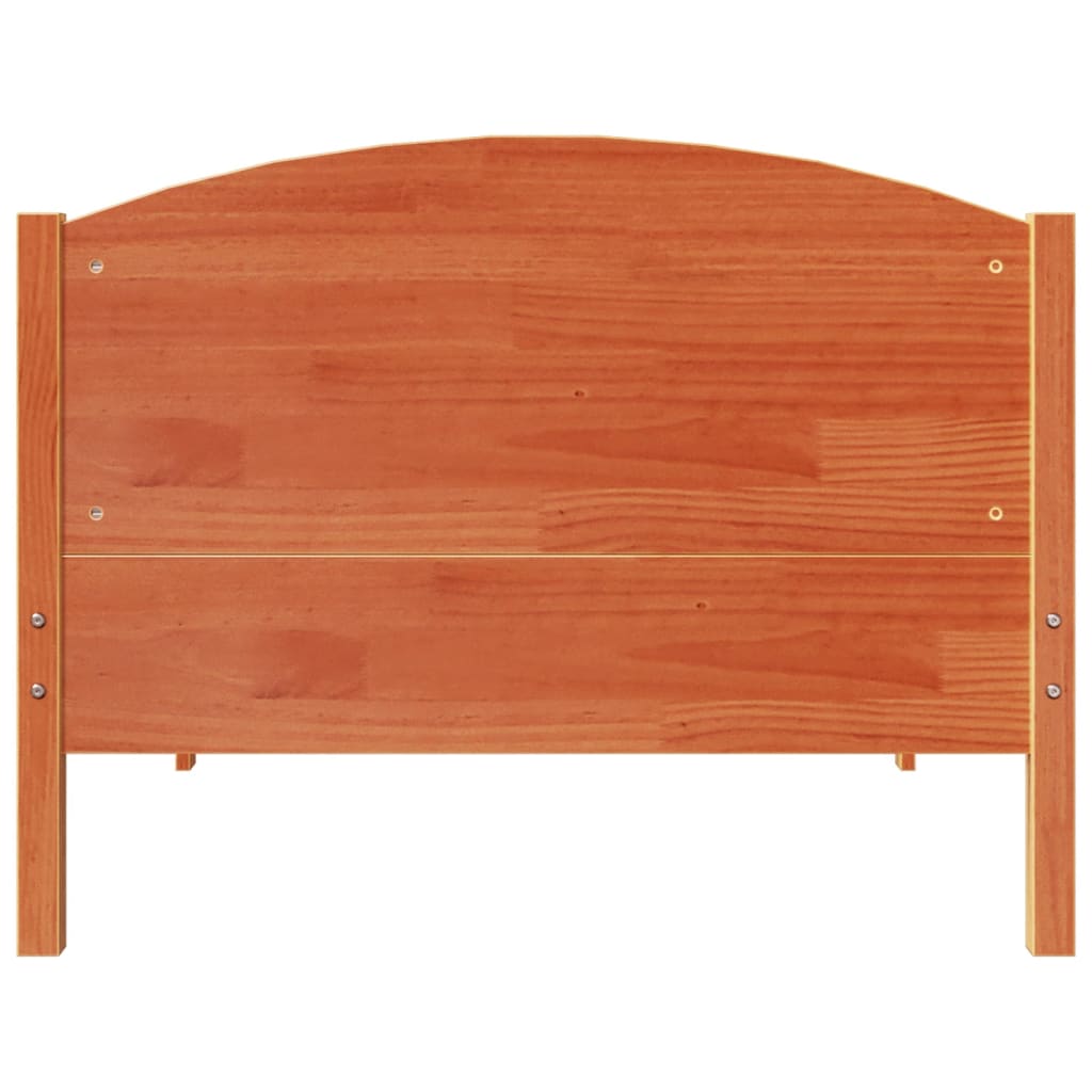 Cadre de lit sans matelas cire marron 100x200cm bois pin massif - XIOS