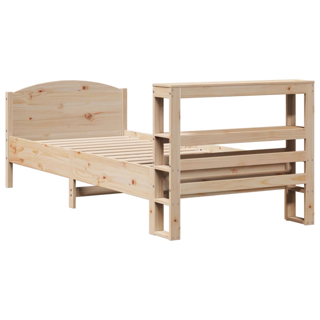 Cadre de lit sans matelas 75x190 cm bois de pin massif - XIOS