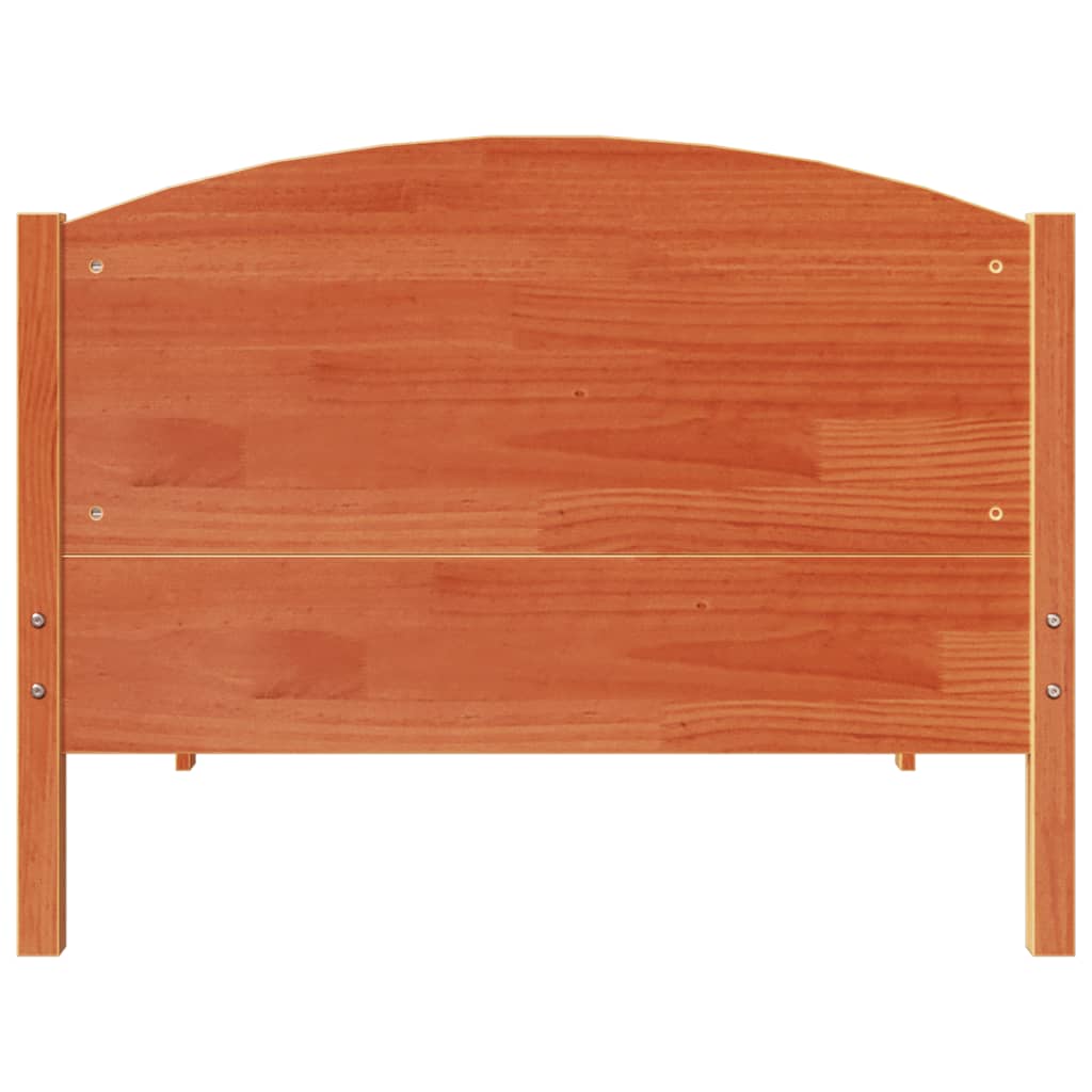 Cadre de lit sans matelas cire marron 75x190 cm bois pin massif - XIOS