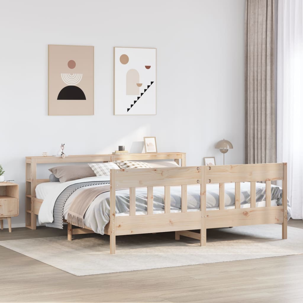 Cadre de lit sans matelas 200x200 cm bois massif de pin - XIOS
