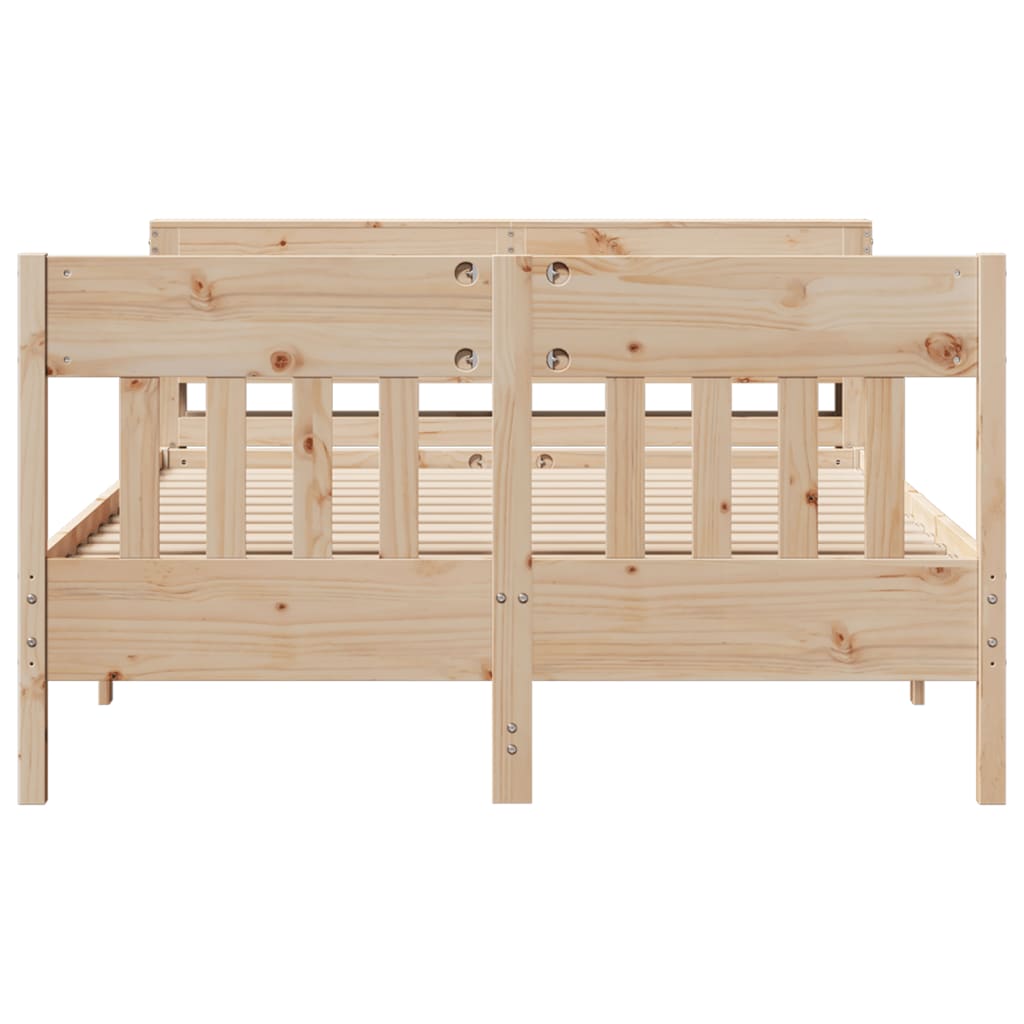 Cadre de lit sans matelas 150x200 cm bois de pin massif - XIOS