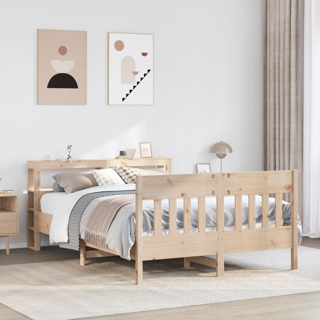 Cadre de lit sans matelas 150x200 cm bois de pin massif - XIOS