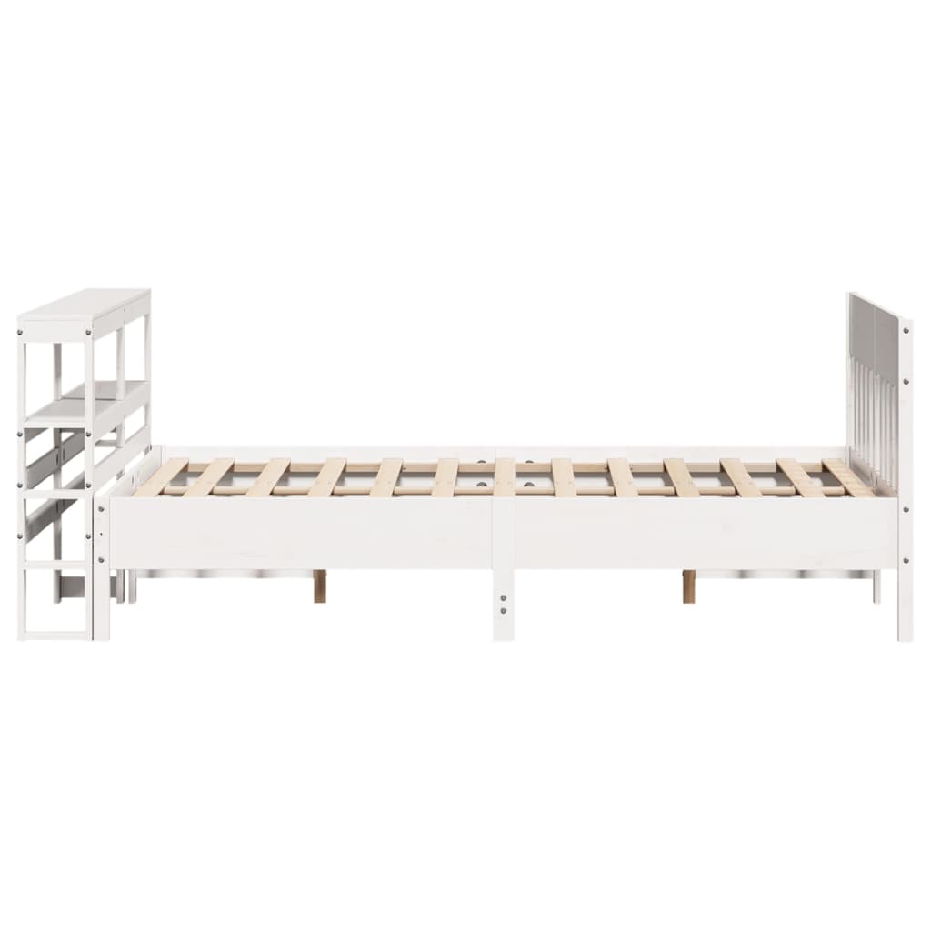 Cadre de lit sans matelas blanc 120x200 cm bois de pin massif - XIOS
