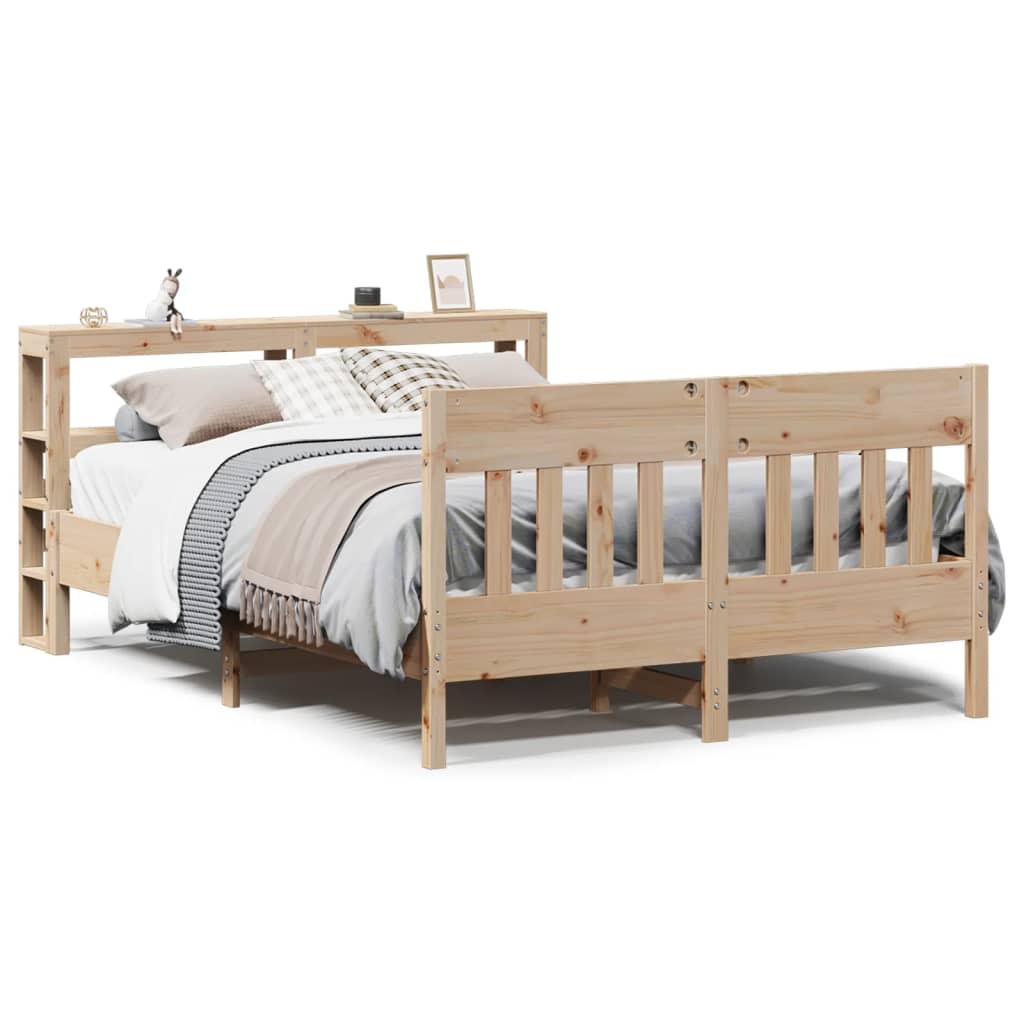 Cadre de lit sans matelas 140x190 cm bois de pin massif - XIOS